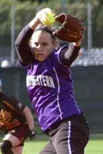 Freshman hurler Lauren Delaney threw 3.2 innings of hitless relief for NU in the game, allowing just one walk while striking out four.