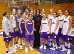 USA Today columnist and NU alum Christine Brennan takes a break from an activity-filled Wildcat Women's Reunion Weekend to hang out with the women's basketball team.