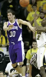 Tim Doyle with one of his patented no-look passes against Iowa.