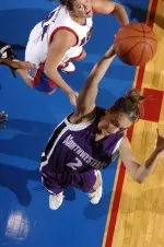 Senior A.J. Glasauer led NU with 18 points in the final home game of her career Sunday against Michigan.