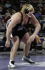 Fourth-seeded Dustin Fox advanced to the quarterfinals at heavyweight