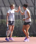 Georgia Rose (left) and Alexis Prousis advanced to the second round of the NCAA Championships.