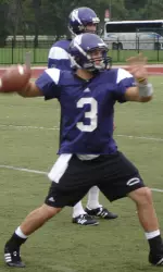 Freshman quarterback Dan Persa received a lot more reps during the evening practice.