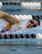 Senior Andrea Hupman celebrated her final meet at the Norris Aquatics Center with a pair of NCAA 'B' cuts.