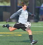 Carolyn Edwards made eight saves Friday night.