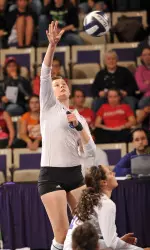 Sophomore Naomi Johnson had nine kills against the Buckeyes.