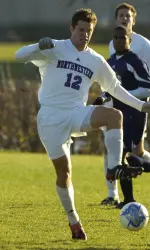 Senior Geoff Fallon vaulted NU into the NCAA quarterfinals with his left-footed blast against Akron Sunday.
