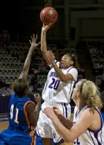Sophomore Meshia Reed and the Wildcats take to the court against DePaul Sunday.