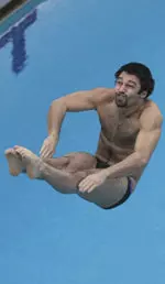 Senior Alex Kiaie won the 1-meter diving event against Dartmouth during NU's training trip to Hawaii.