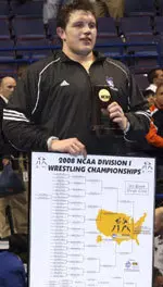 Senior Dustin Fox is an NCAA heavyweight champion.