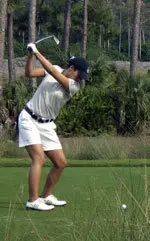 Junior Jennifer Hong has shot a 72-74 through the first two rounds to sit in ninth place.