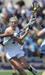 Sophomore Danielle Spencer needs just one more goal to reach 50 for the season.