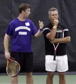 Head coach Arvid Swan (left) completes his first season at the helm of Northwestern men's tennis.