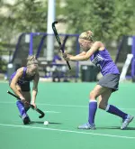 Sophomore Sarah Marcincin (right) picked up her first career assist against Maryland.