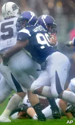 Corey Wootton led NU's best pass sack day with two of NU's six sacks.