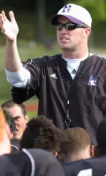 Head Coach Pat Fitzgerald is the guest speaker at the first Catbackers luncheon.