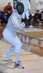 Senior Sam Nemecek placed fifth in the women's foil at the USFA North American Cup this past weekend.