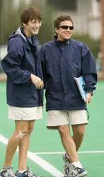 Carla Tagliente (left) coached alongside NU head coach Tracey Fuchs for three years while at Michigan.