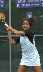 Senior Nazlie Ghazal had no trouble in her No. 4 singles match, winning 6-0, 6-0.