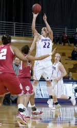 Junior Amy Jaeschke led all scorers with 27 points and pulled down a Wildcat-high eight rebounds.