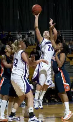Sophomore Maggie Mocchi exploded for 10 points and five rebounds in 19 minutes against SIU-Edwardsville Friday night.