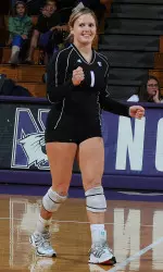 Senior Kate Nobilio becomes the first Wildcat to garner Big Ten Defensive Player of the Year honors after leading the conference with 529 digs (4.60 per set).