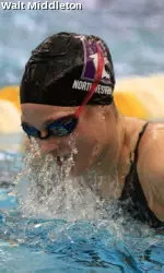 Jenny Wilson won both breastroke events in NU's season-opener against Indiana.