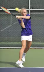 Kate Turvy (pictured) and Samantha Murray partnered on Friday to win two doubles matches at the Duals in the Desert.