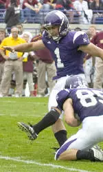 Stefan Demos, who handles all three kicking duties for NU, has earned recognition for his place-kicking abilities this year.