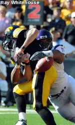 Corey Wootton forced the fumble that led to NU's first touchdown in its 17-10 victory over No. 4 Iowa.