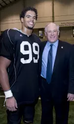 Corey Wootton poses with Governor Pat Quinn.
