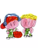 A drawing by Joey McKeown, son of head coach Joe McKeown.