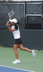 Junior Lauren Lui came from behind in her 6-4, 6-1 win against Tulsa Sunday in Evanston.