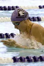 Kassia Shishkoff swam a quick anchor leg in the 800 free Wednesday night at the Big Ten Championships.