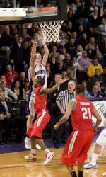 John Shurna lets his game-winning 3-pointer fly in the closing seconds of Northwestern's win Wednesday night.