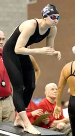Emily Wong finished third in the 50 free Thursday night with a career-best effort.