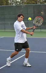 Junior captain Alex Sanborn posted the first singles victory for the 'Cats at No. 4.