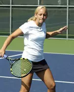 Senior Keri Robison has been victorious in 10 of her 12 dual doubles matches with Maria Mosolova this season.