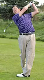 Eric Chun aced the 221-yard 13th hole at Ohio State's Scarlet Course during Saturday's first round of the Kepler Intercollegiate.