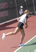 Senior Georgia Rose (pictured) and junior Lauren Lui, ranked 21st as a doubles tandem, raced to an 8-0 win Friday against Minnesota in the Big Ten Tournament.