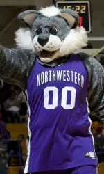 Willie the Wildcat continues to be excited about NU's academic performance.