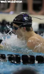Nathan Butler earned a third-place overall finish in the 100 breast Saturday against No. 6 Michigan, No. 9 Ohio State and Penn State.