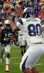 Brendan Mitchell (80) prepares to catch the ball on a fourth quarter two-point conversion against Auburn during the Outback Bowl.