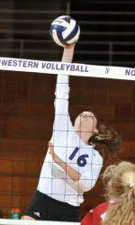 Christina Kaelin hit .304 with 11 kills on the night.