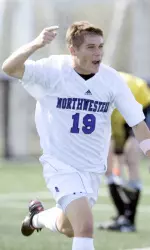 Kyle Schickel celebrates his first-half goal.