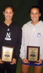 Linda Abu Mushrefova (right) and Nida Hamilton claimed the ITA Midwest Regional doubles title Monday and will travel to the National Indoors in New York in two weeks.