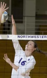 Christina Kaelin led Northwestern with 11 kills and a pair of blocks on the night.