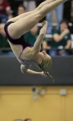 Felicitas Lenz jumped up five places to 10th during the finals of Friday's 3-meter springboard event.