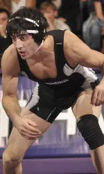 Andrew Nadhir won his first career match at the NCAA Championships Thursday evening.