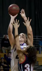 Junior Amy Jaeschke dumped in a game-high 18 points and pulled down 11 boards in NU's 66-62 win over St. Bonaventure Monday night.